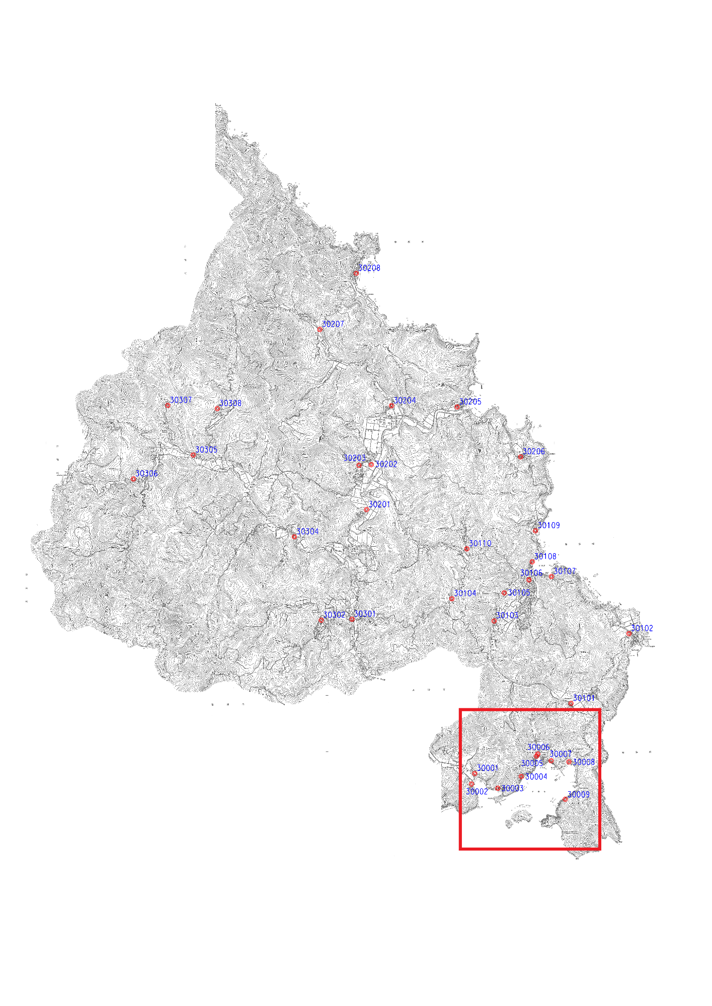 伊根町標準タク知位置図（全体図）