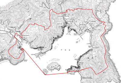 赤線で示した保存地区範囲図